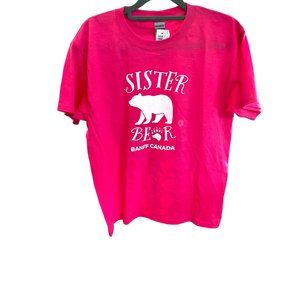 NWT Sister Bear Banff Canada Fushia Girls Tee Shirt Large